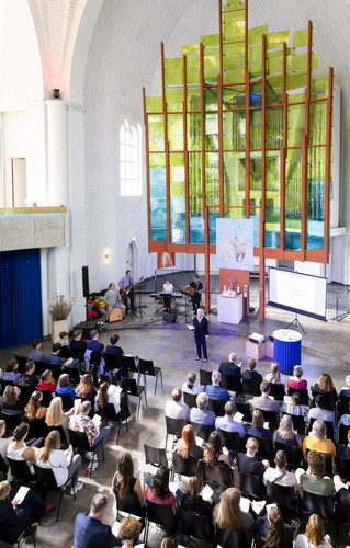 Die Veranstaltung am 14. September begann mit einem Gottesdienst zur Begrüßung der neuen Freiwilligen in der Gethsemanekirche in Berlin-Neukölln 